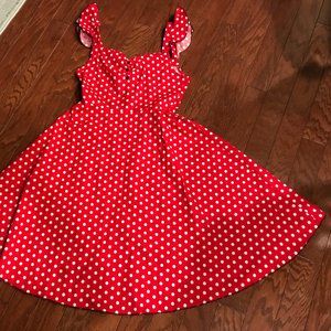 Polka dot 50s dress M